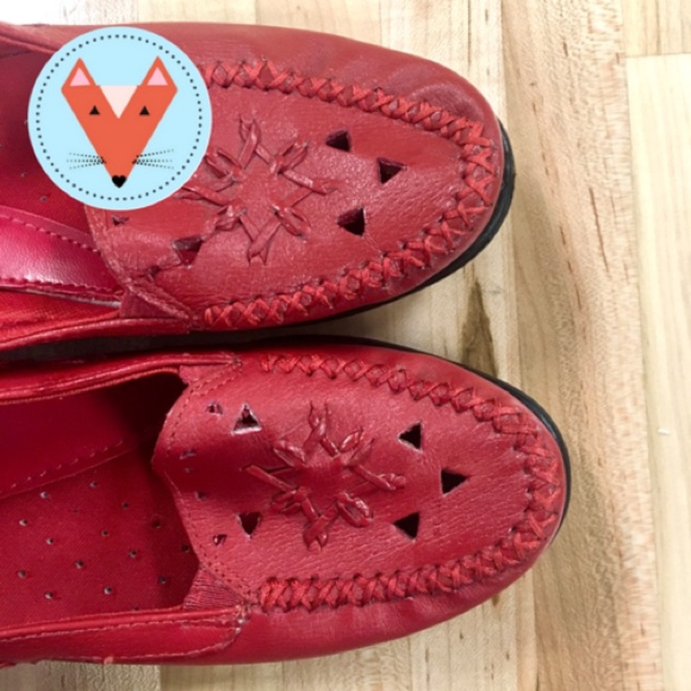 ‼️FLASH SALE‼️🦊 Red Leather Dr.Scholl’s Mocassins